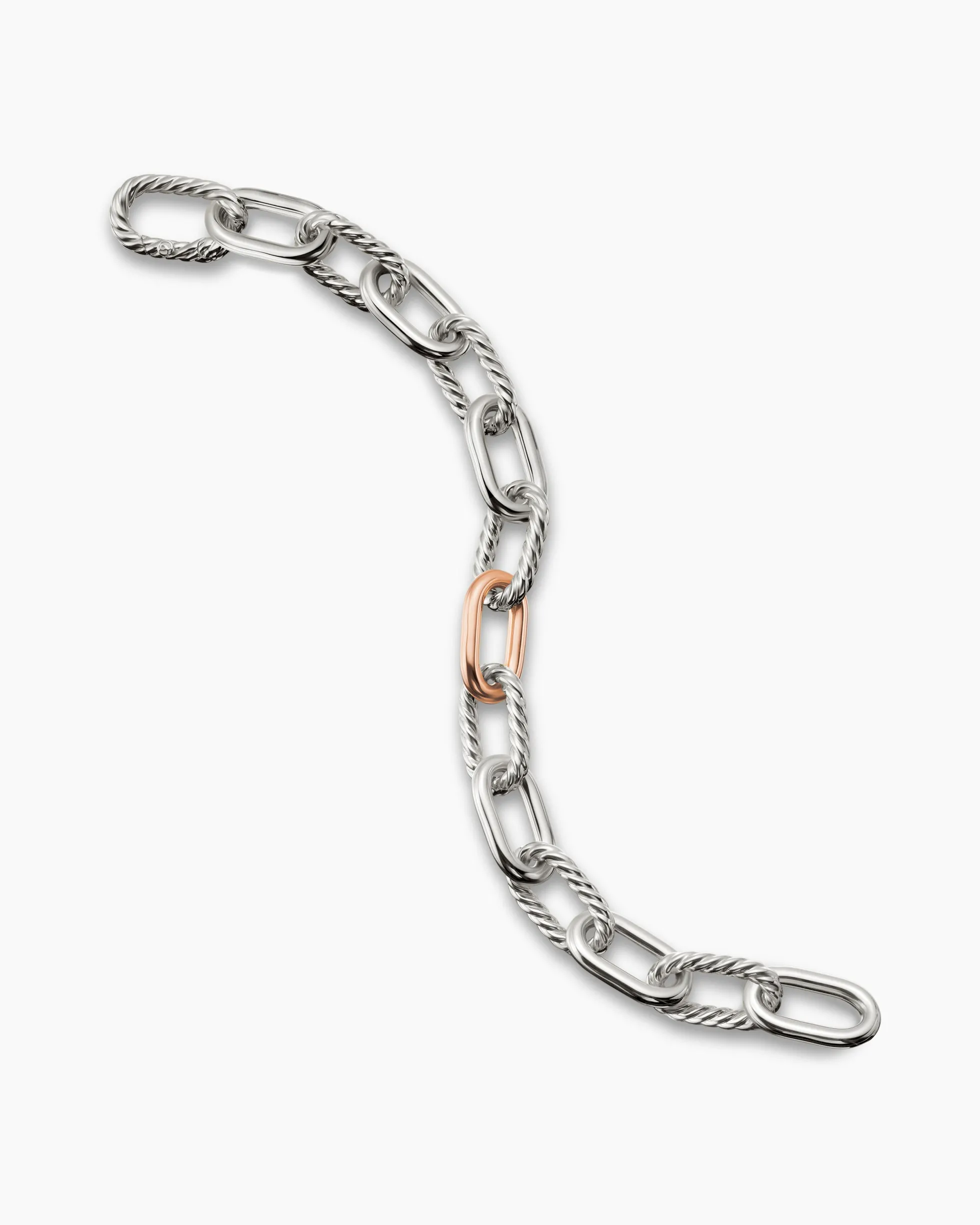 DY Madison® Chain Bracelet Sterling Silver with 18K Rose Gold, 11mm