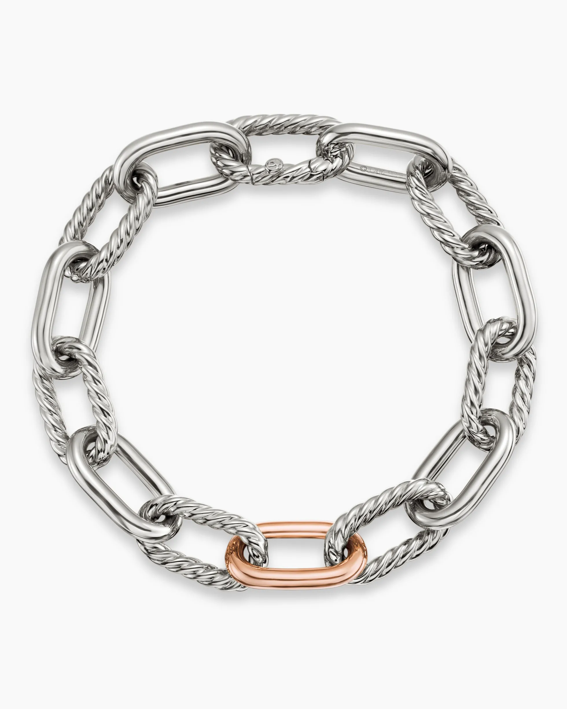 DY Madison® Chain Bracelet Sterling Silver with 18K Rose Gold, 11mm