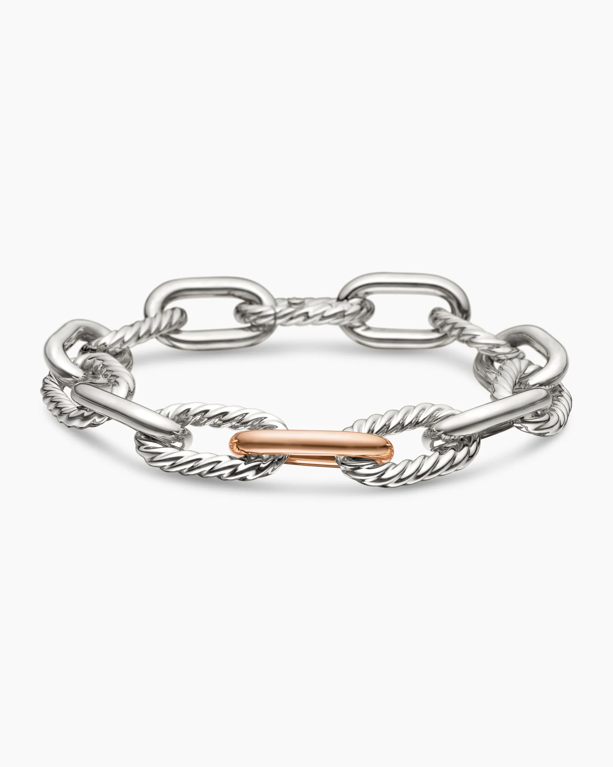 DY Madison® Chain Bracelet Sterling Silver with 18K Rose Gold, 11mm