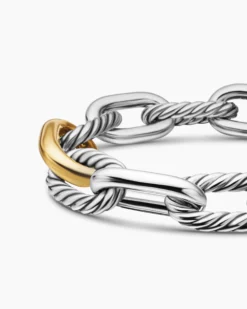 DY Madison® Chain Bracelet Sterling Silver with 18K Yellow Gold, 13.5mm