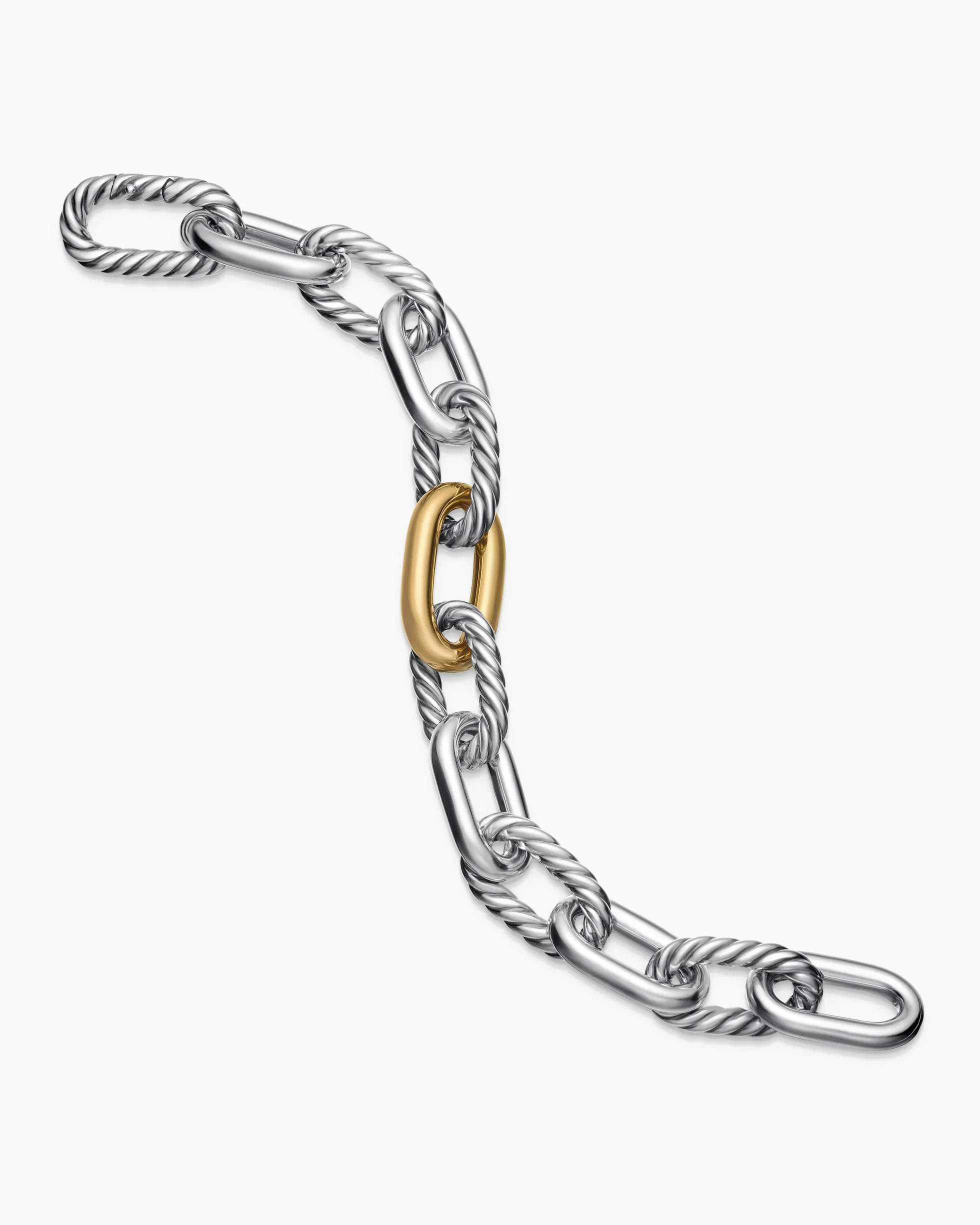 DY Madison® Chain Bracelet Sterling Silver with 18K Yellow Gold, 13.5mm