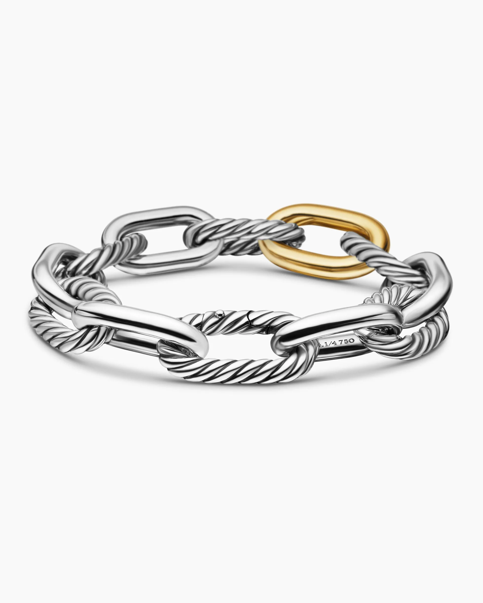 DY Madison® Chain Bracelet Sterling Silver with 18K Yellow Gold, 13.5mm