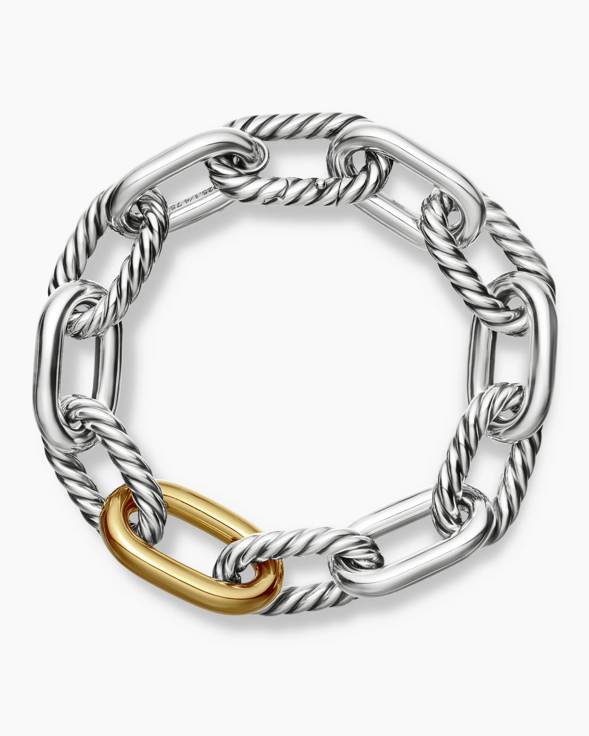 DY Madison® Chain Bracelet Sterling Silver with 18K Yellow Gold, 13.5mm