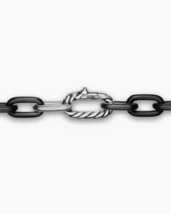 DY Madison® Chain Necklace Black Titanium with Sterling Silver, 8.5mm