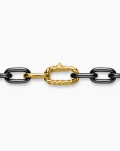 DY Madison® Chain Necklace Black Titanium with 18K Yellow Gold, 8.5mm
