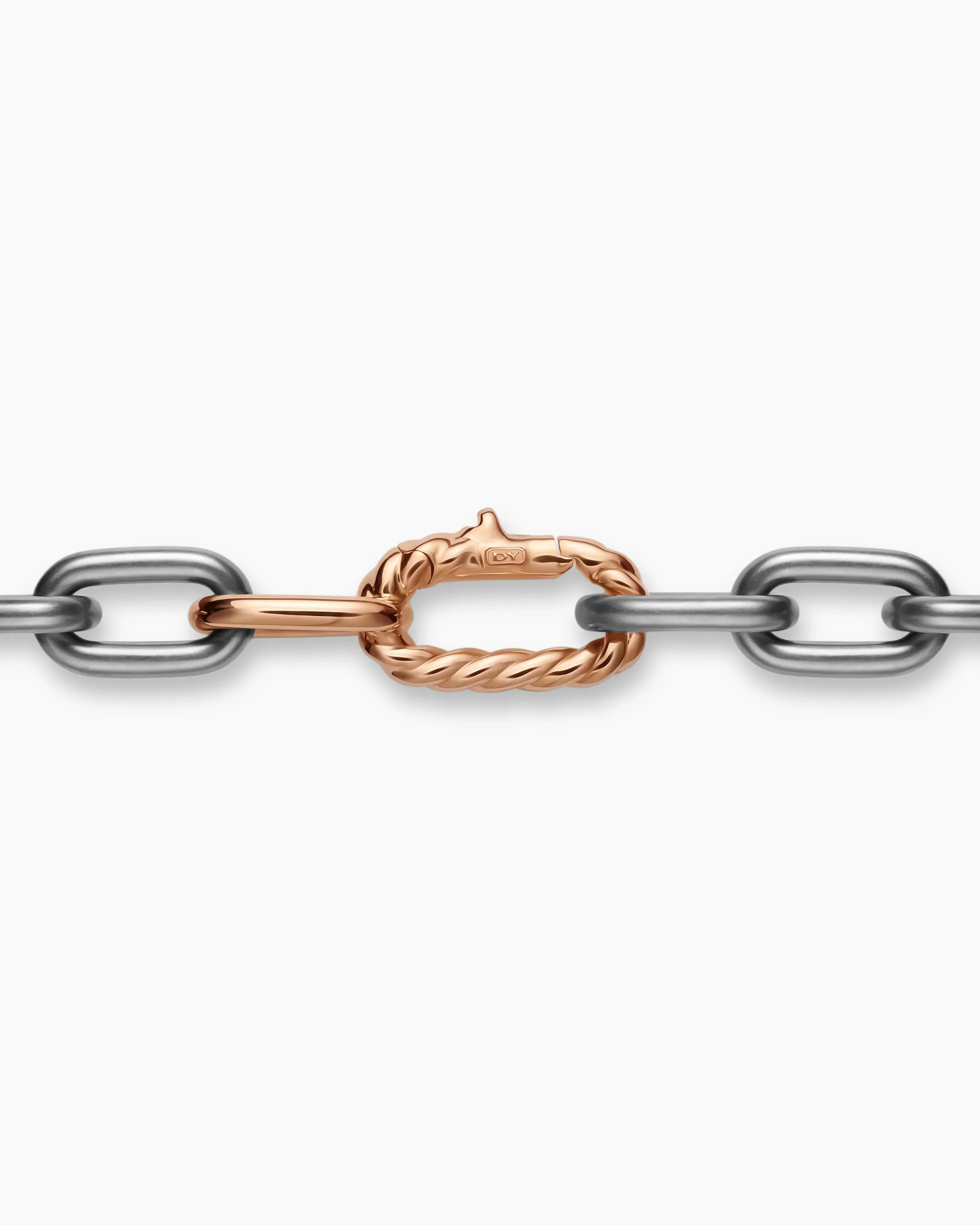 DY Madison® Chain Necklace Grey Titanium with 18K Rose Gold, 8.5mm
