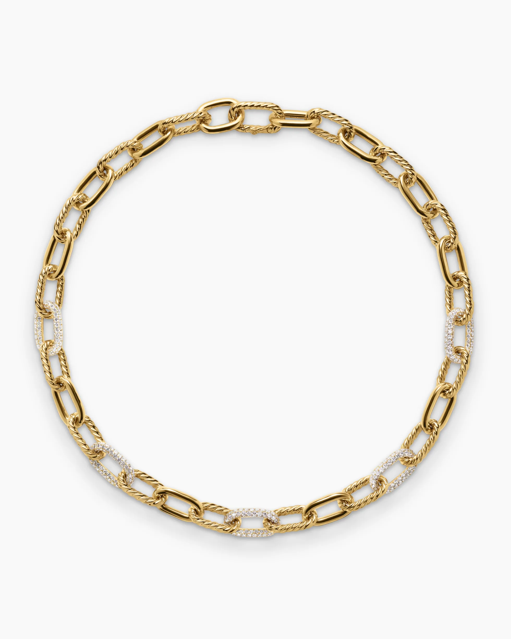 DY Madison® Chain Necklace 18K Yellow Gold with Diamonds, 11mm