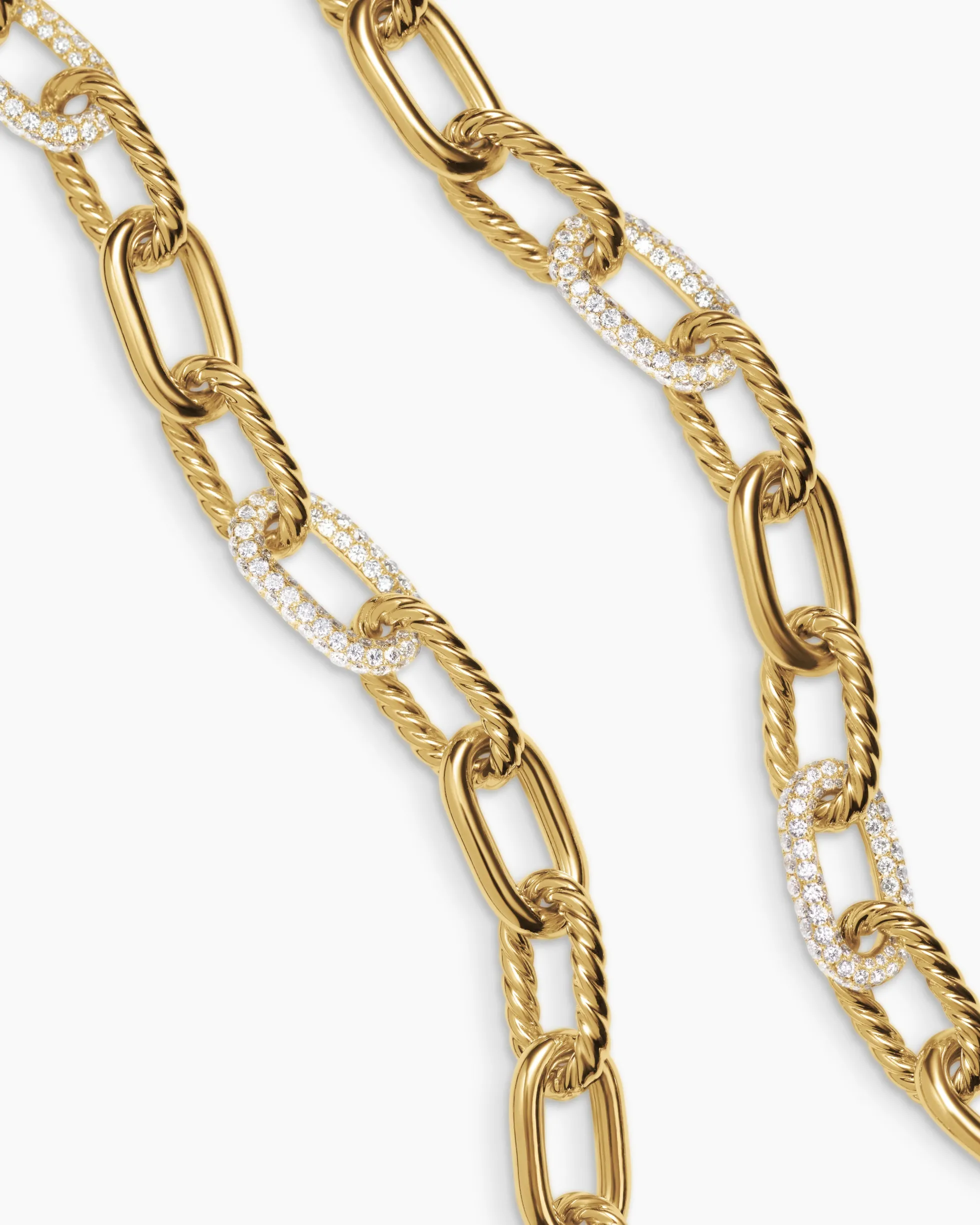 DY Madison® Chain Necklace 18K Yellow Gold with Diamonds, 11mm