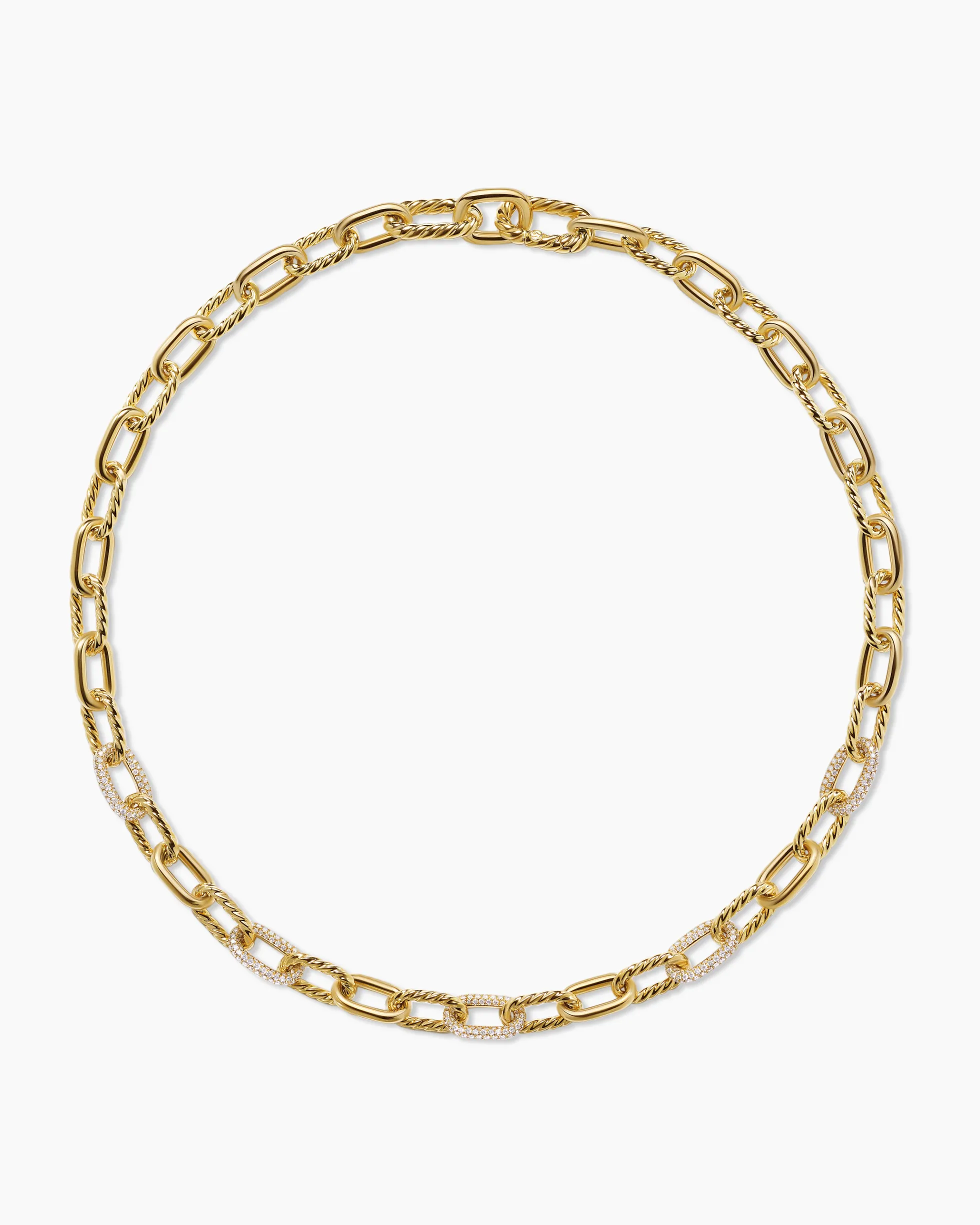 DY Madison® Chain Necklace 18K Yellow Gold with Diamonds, 8.5mm
