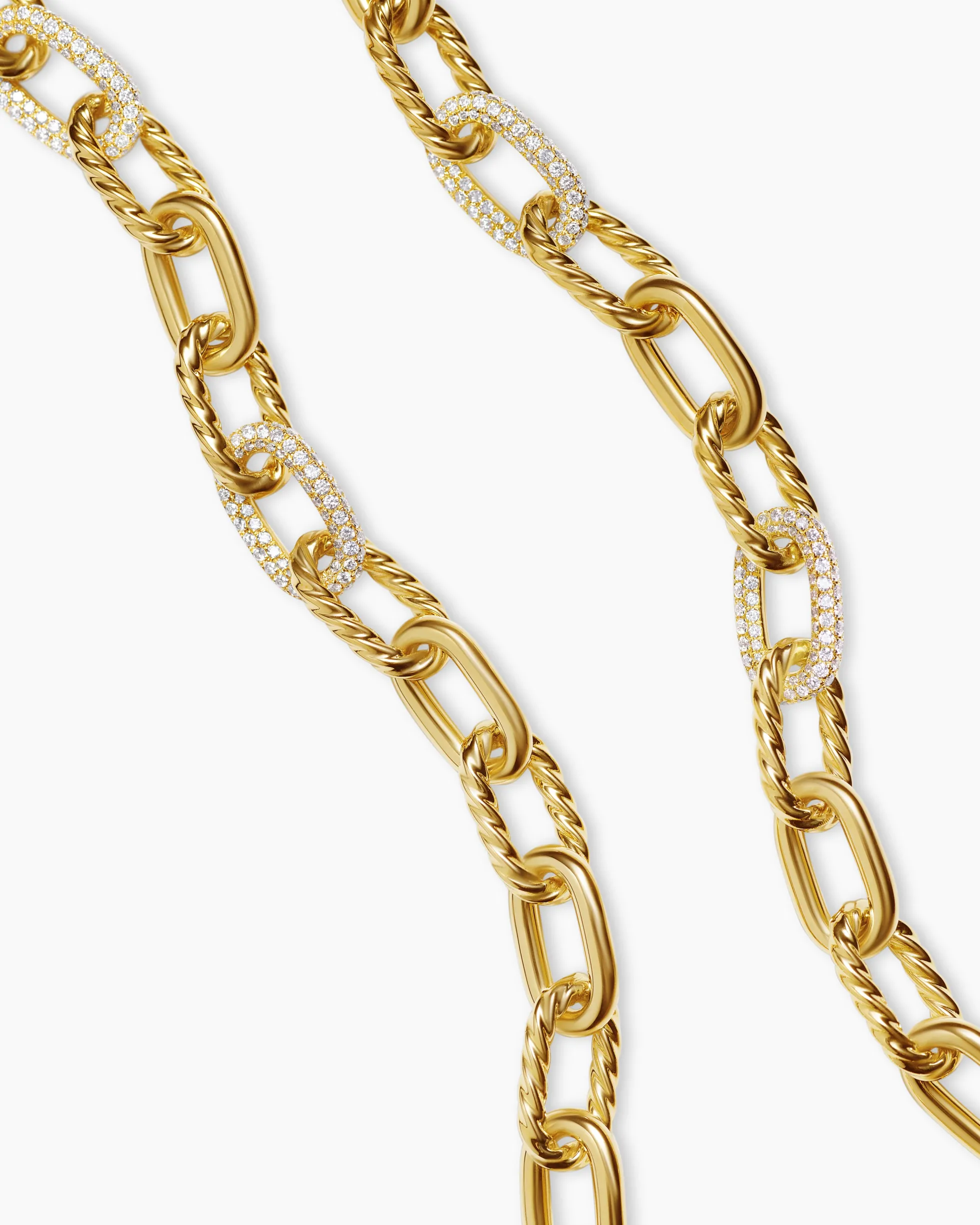 DY Madison® Chain Necklace 18K Yellow Gold with Diamonds, 8.5mm