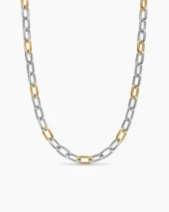 DY Madison® Chain Necklace Sterling Silver with 18K Yellow Gold, 8.5mm