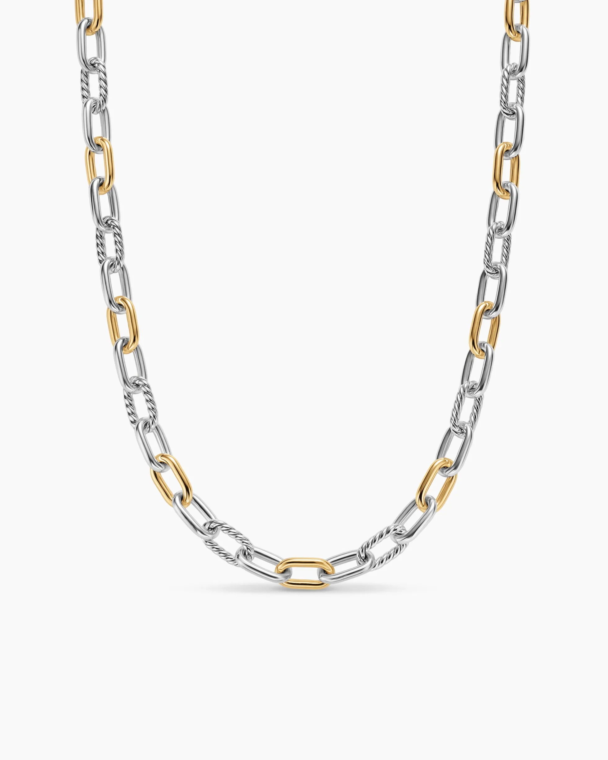 DY Madison® Chain Necklace Sterling Silver with 18K Yellow Gold, 8.5mm