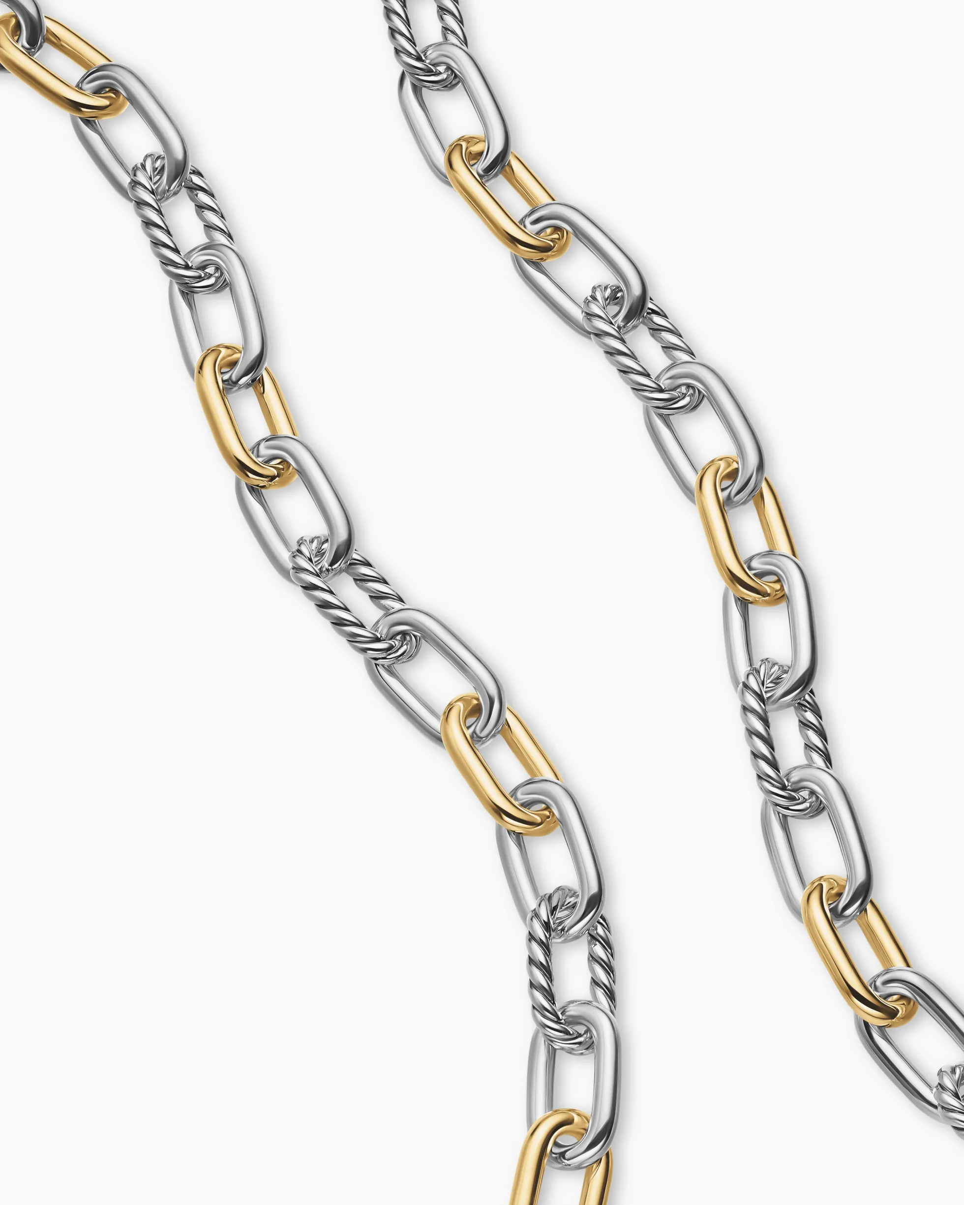 DY Madison® Chain Necklace Sterling Silver with 18K Yellow Gold, 8.5mm