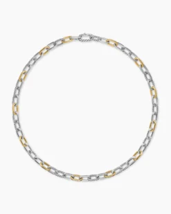 DY Madison® Chain Necklace Sterling Silver with 18K Yellow Gold, 8.5mm