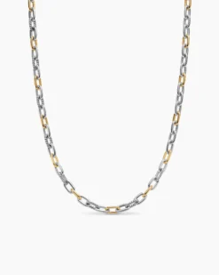 DY Madison® Chain Necklace Sterling Silver with 18K Yellow Gold, 6mm