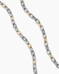 DY Madison® Chain Necklace Sterling Silver with 18K Yellow Gold, 6mm