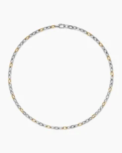 DY Madison® Chain Necklace Sterling Silver with 18K Yellow Gold, 6mm