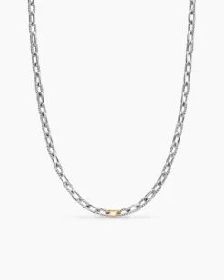DY Madison® Chain Necklace Sterling Silver with 18K Yellow Gold, 6mm