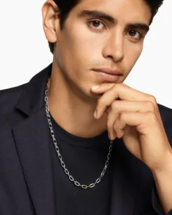 DY Madison® Chain Necklace Sterling Silver with 18K Yellow Gold, 6mm