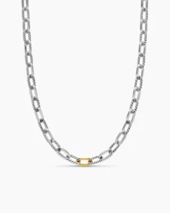 DY Madison® Chain Necklace Sterling Silver with 18K Yellow Gold, 8.5mm