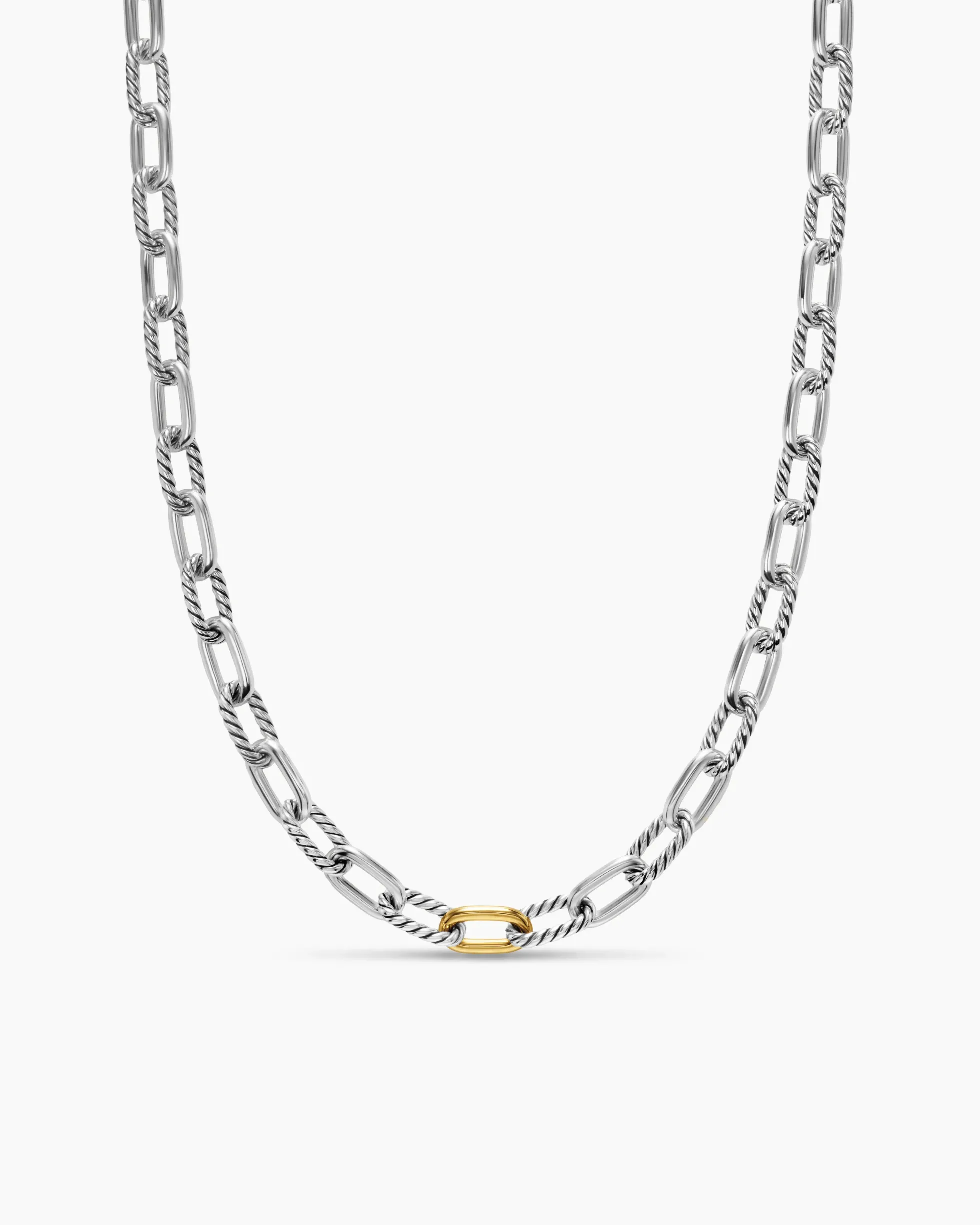 DY Madison® Chain Necklace Sterling Silver with 18K Yellow Gold, 8.5mm