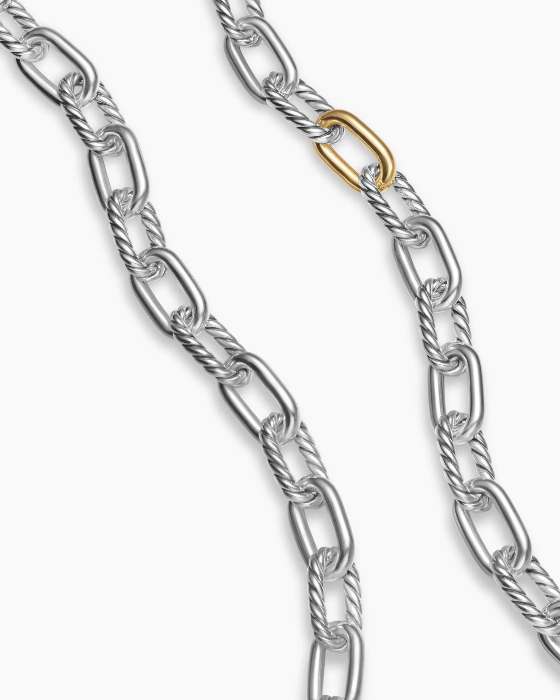 DY Madison® Chain Necklace Sterling Silver with 18K Yellow Gold, 8.5mm