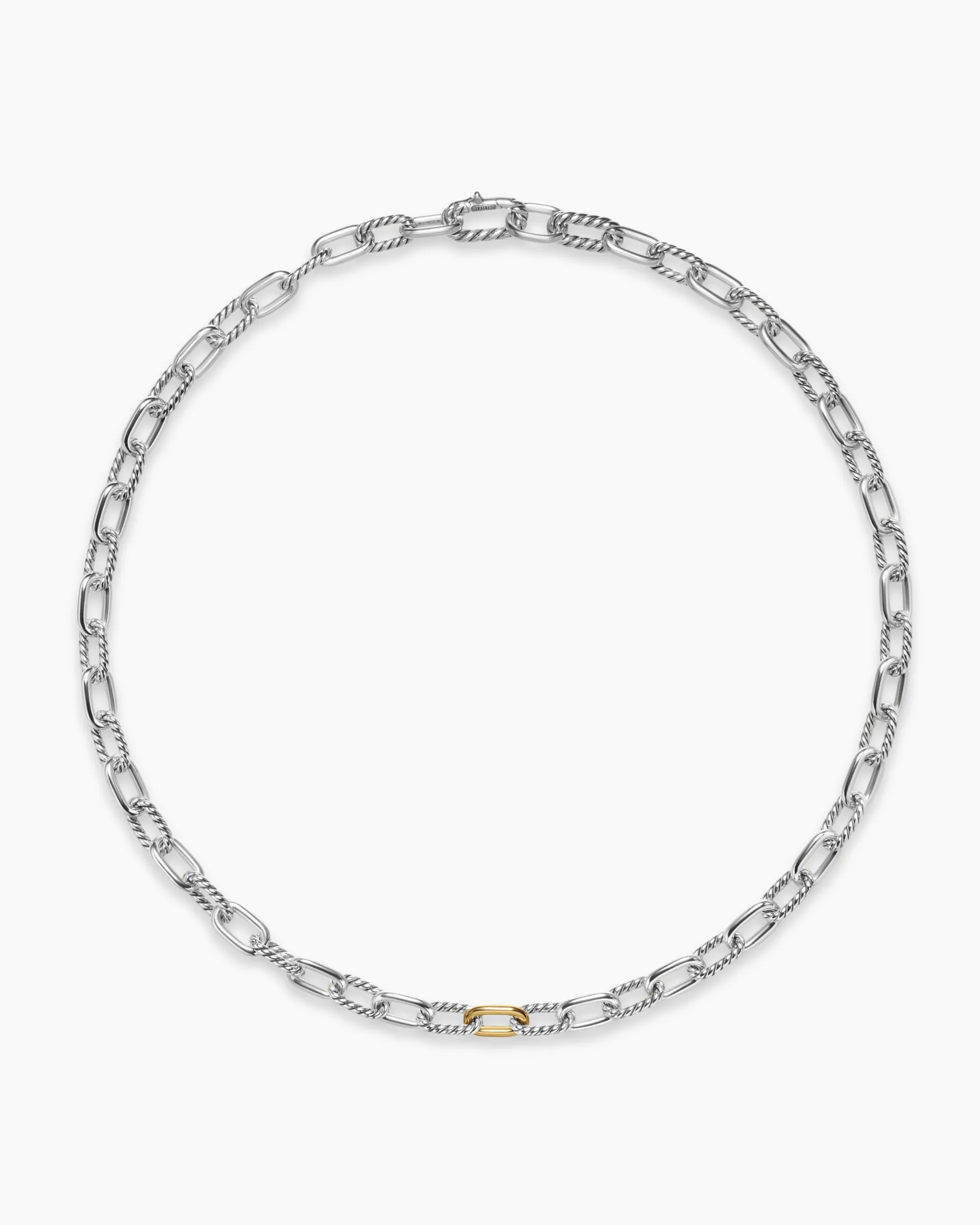 DY Madison® Chain Necklace Sterling Silver with 18K Yellow Gold, 8.5mm