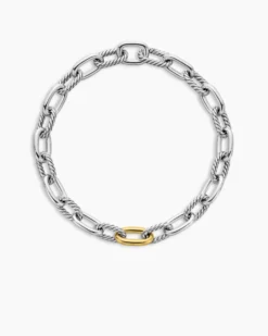 DY Madison® Chain Necklace Sterling Silver with 18K Yellow Gold, 13.5mm