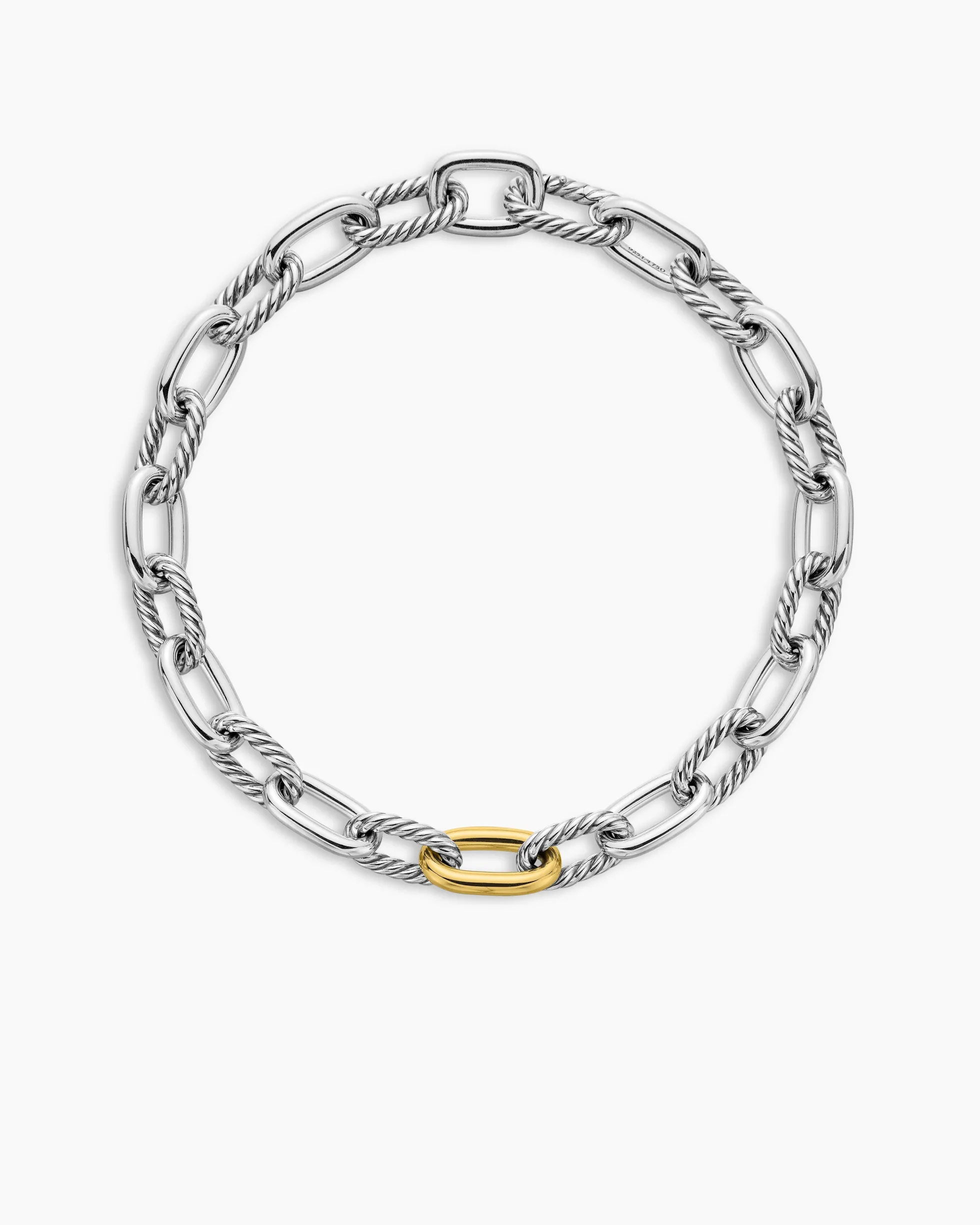 DY Madison® Chain Necklace Sterling Silver with 18K Yellow Gold, 13.5mm