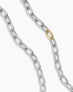 DY Madison® Chain Necklace Sterling Silver with 18K Yellow Gold, 8.5mm