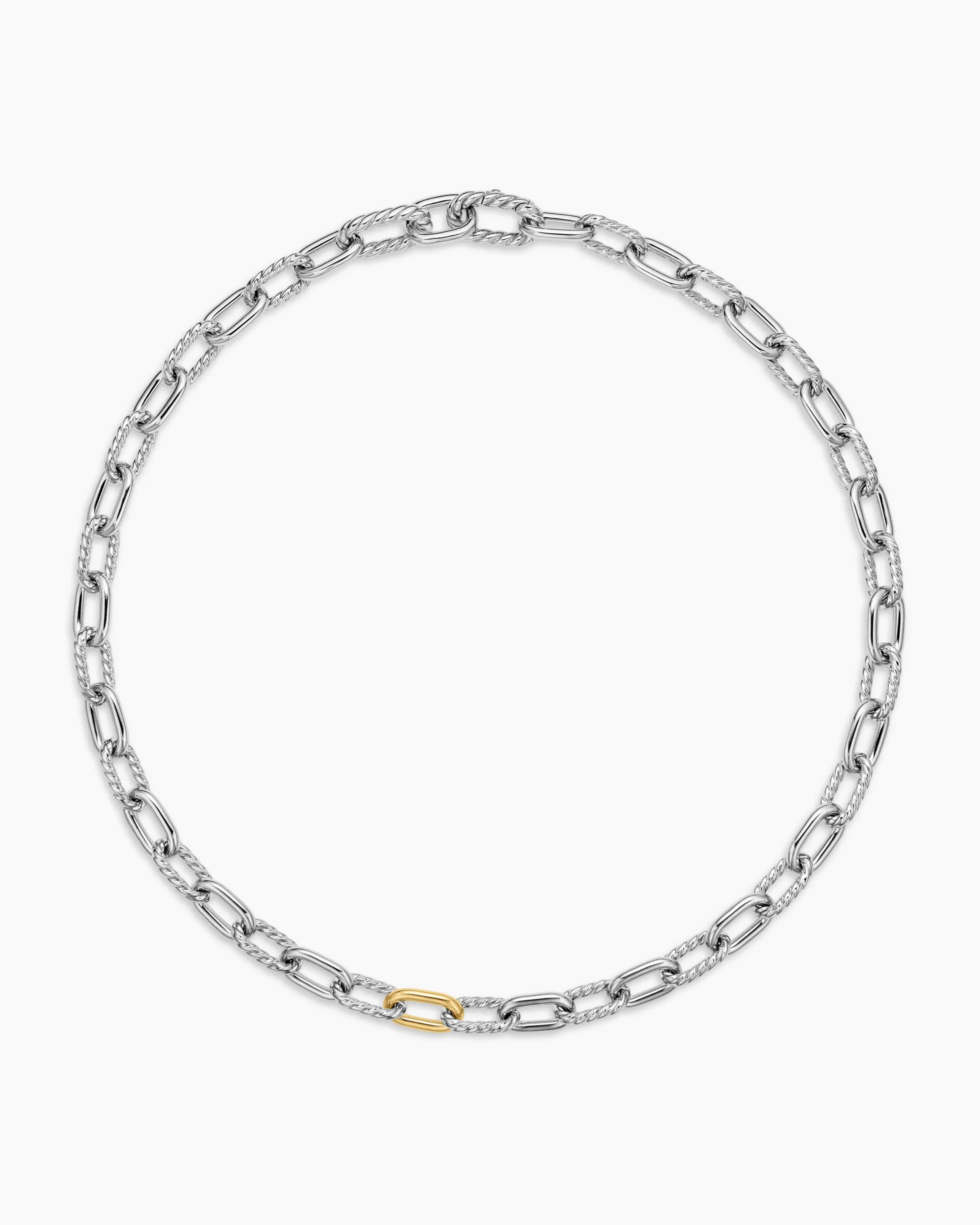 DY Madison® Chain Necklace Sterling Silver with 18K Yellow Gold, 8.5mm