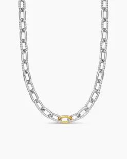 DY Madison® Chain Necklace Sterling Silver with 18K Yellow Gold, 8.5mm