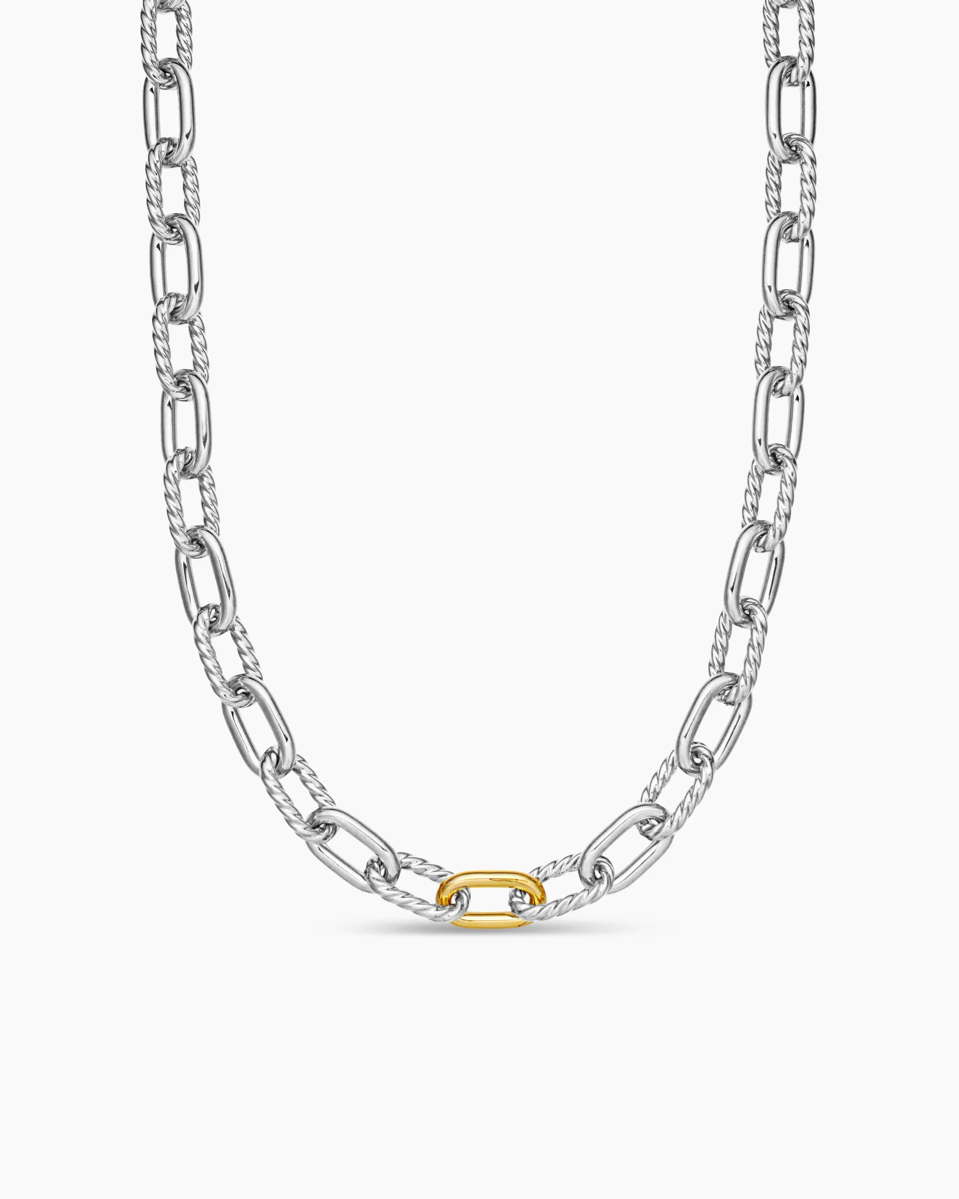 DY Madison® Chain Necklace Sterling Silver with 18K Yellow Gold, 8.5mm