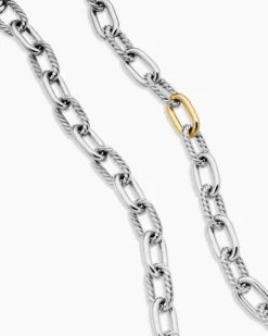 DY Madison® Chain Necklace Sterling Silver with 18K Yellow Gold, 11mm