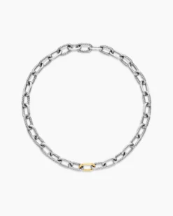 DY Madison® Chain Necklace Sterling Silver with 18K Yellow Gold, 11mm