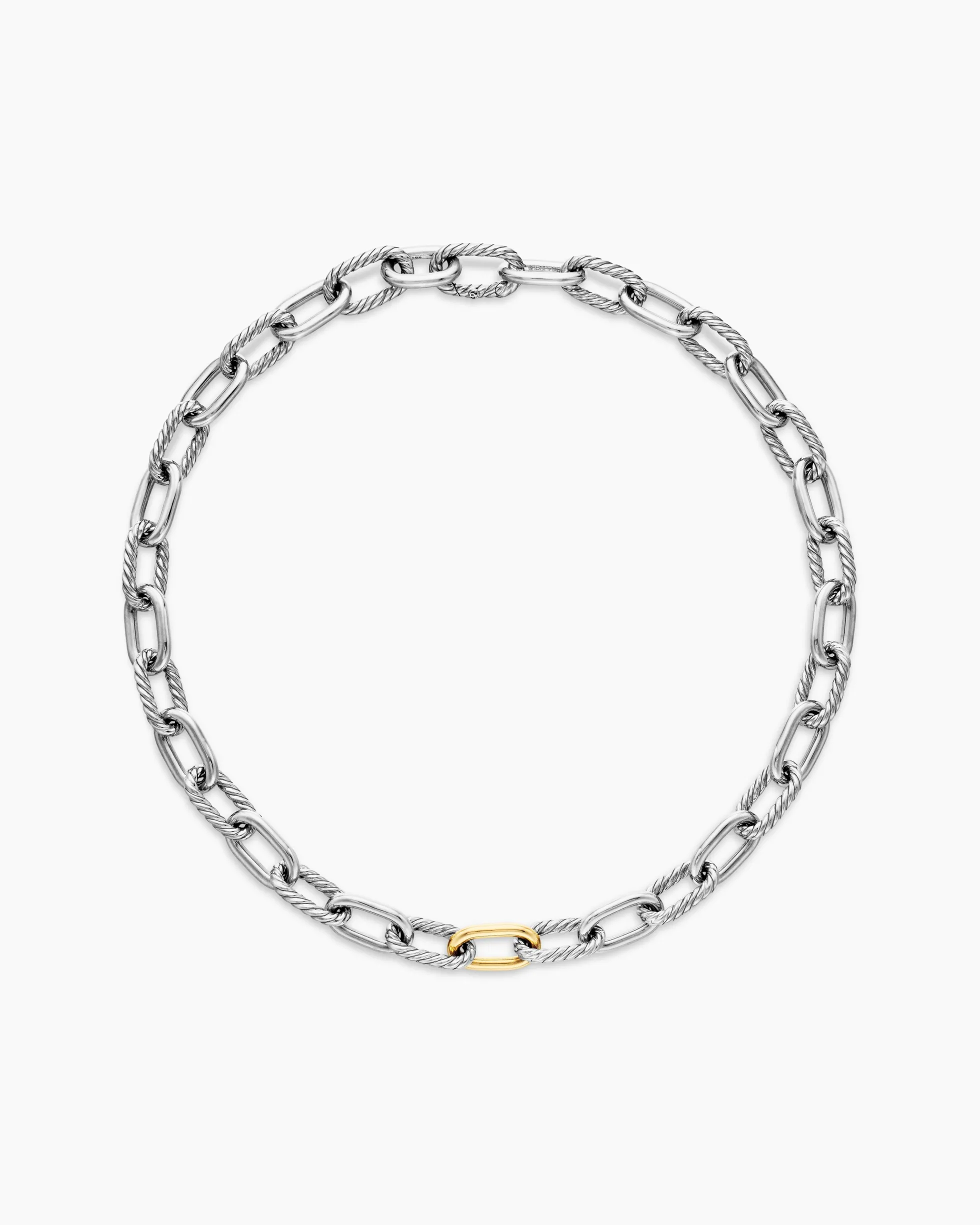 DY Madison® Chain Necklace Sterling Silver with 18K Yellow Gold, 11mm