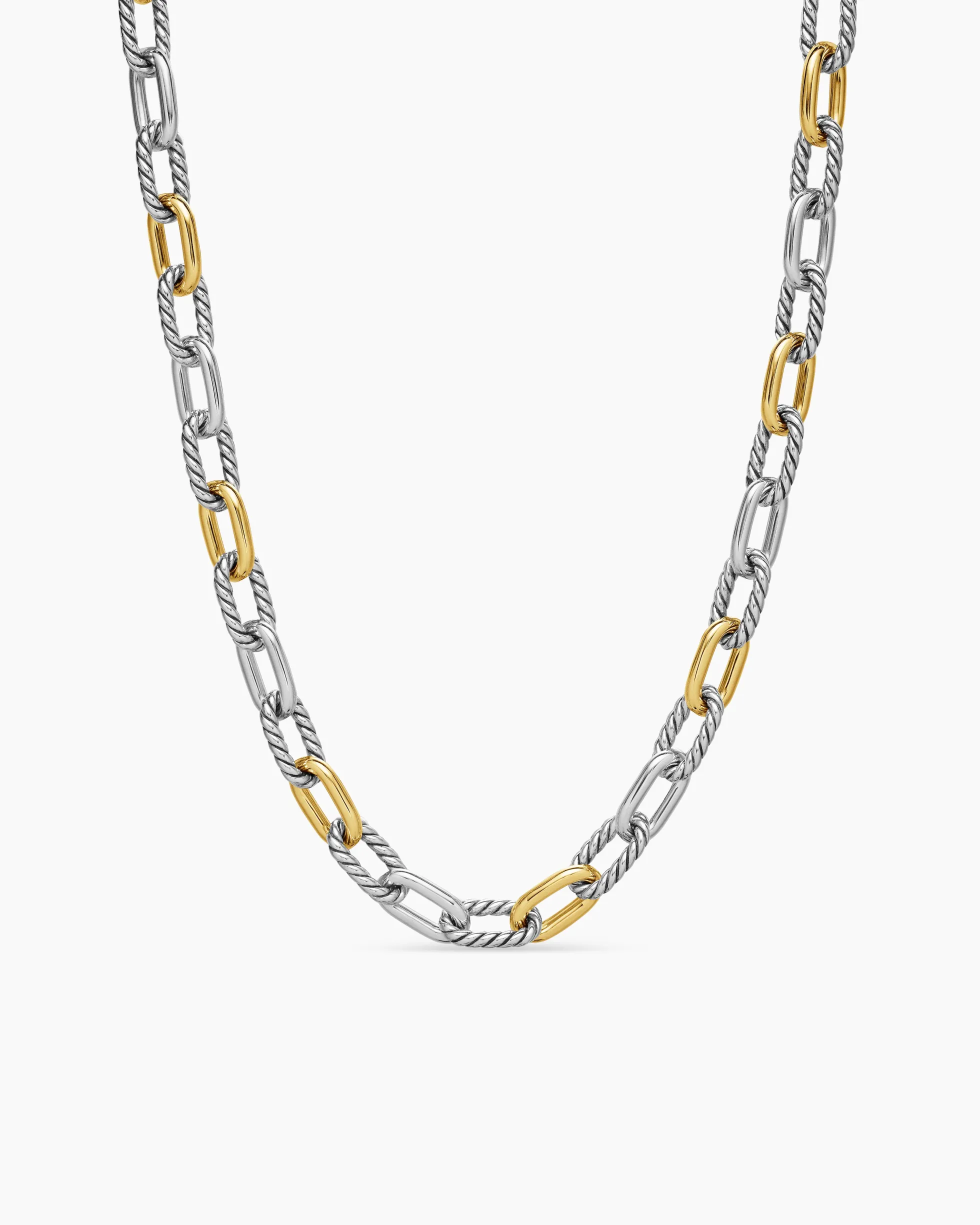 DY Madison® Chain Necklace Sterling Silver with 18K Yellow Gold, 8.5mm