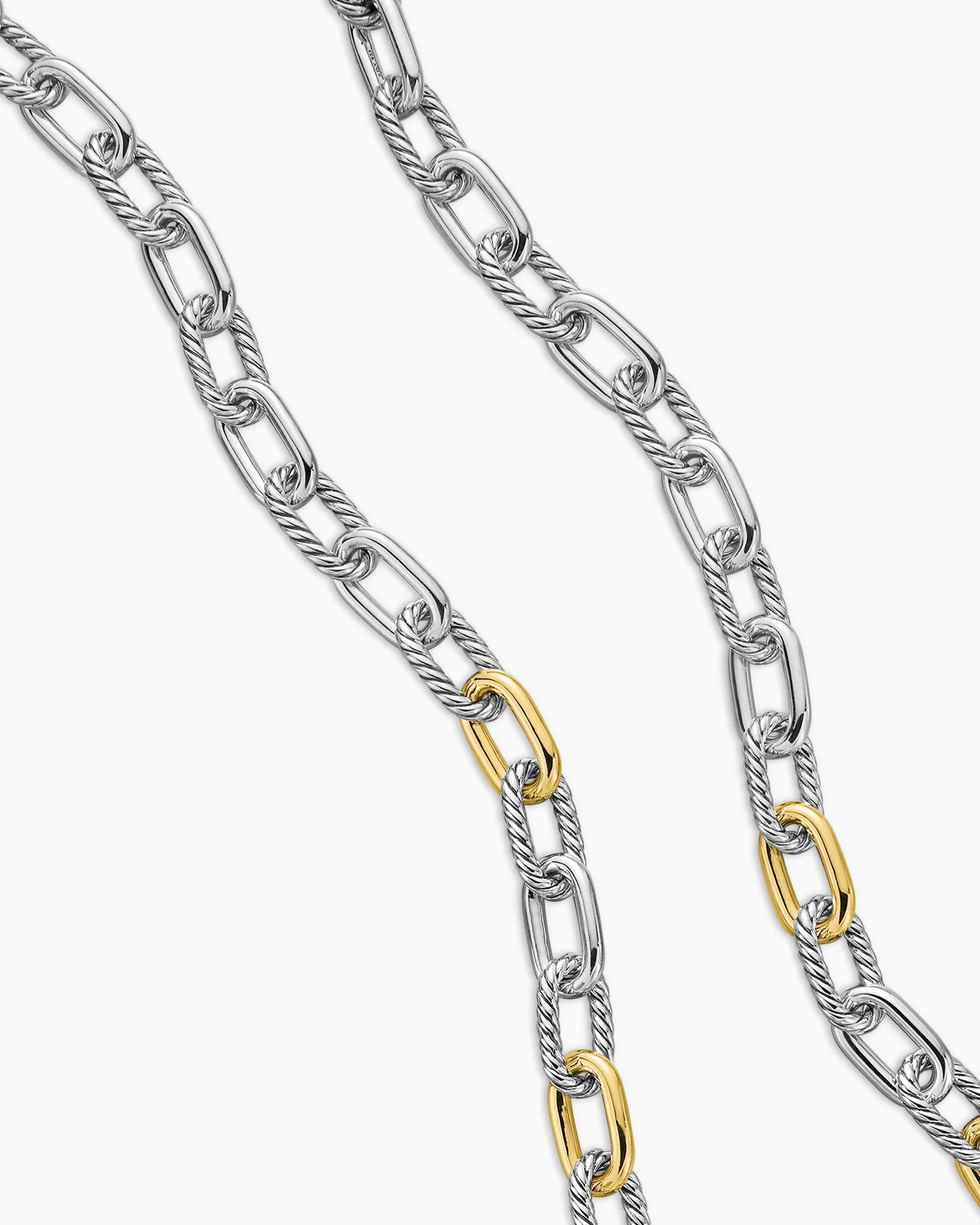 DY Madison® Chain Necklace Sterling Silver with 18K Yellow Gold, 11mm