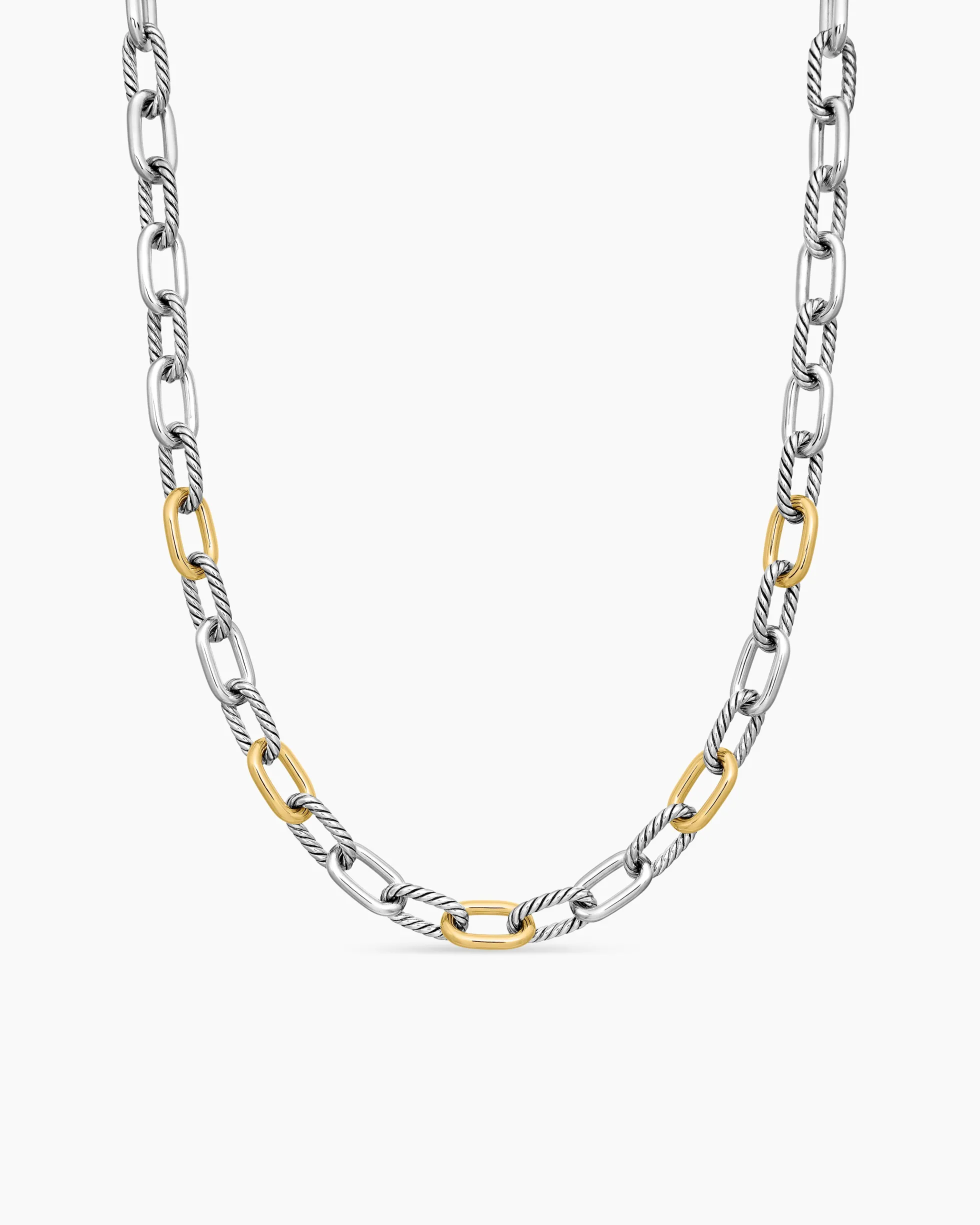 DY Madison® Chain Necklace Sterling Silver with 18K Yellow Gold, 11mm