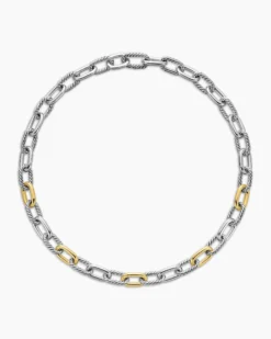 DY Madison® Chain Necklace Sterling Silver with 18K Yellow Gold, 11mm