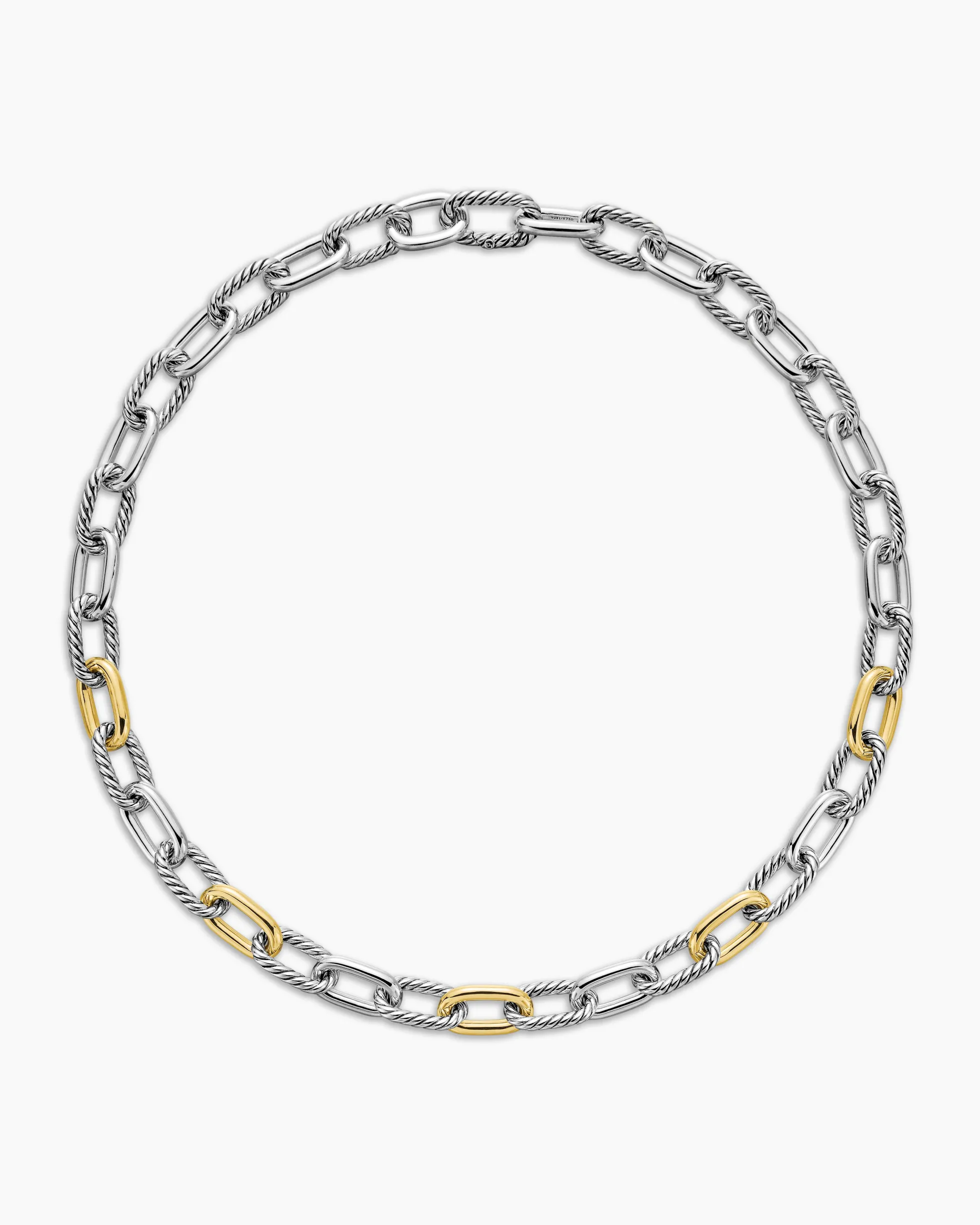 DY Madison® Chain Necklace Sterling Silver with 18K Yellow Gold, 11mm