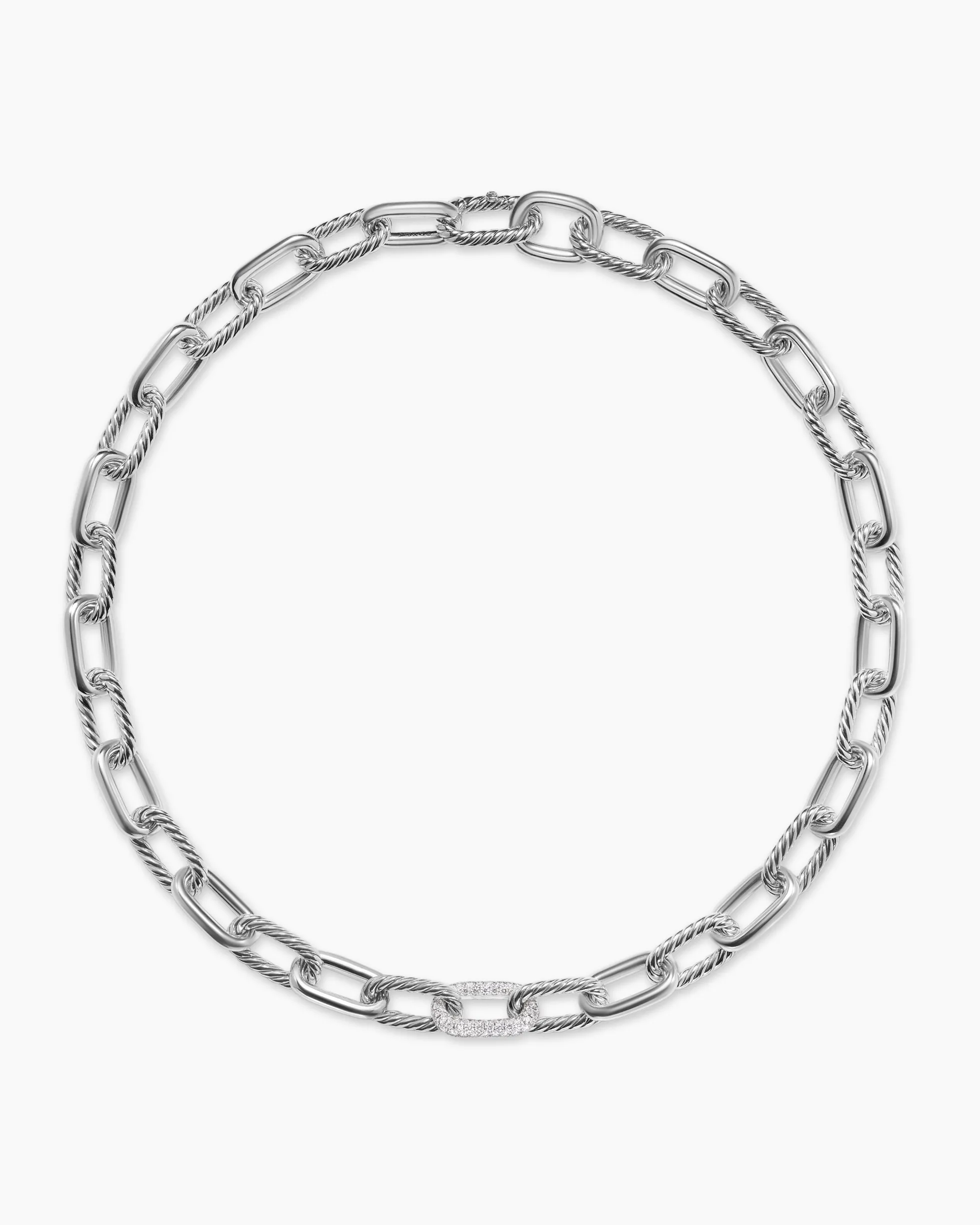 DY Madison® Chain Necklace Sterling Silver with Diamonds, 11mm