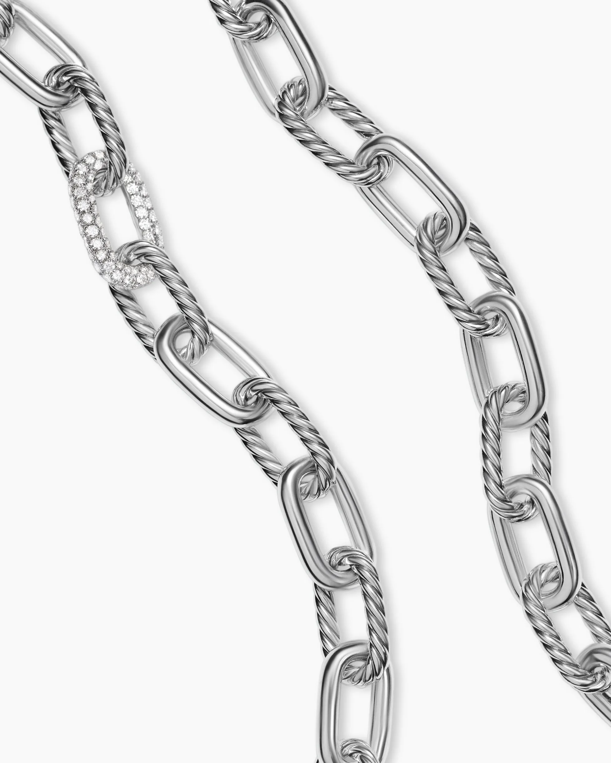DY Madison® Chain Necklace Sterling Silver with Diamonds, 11mm