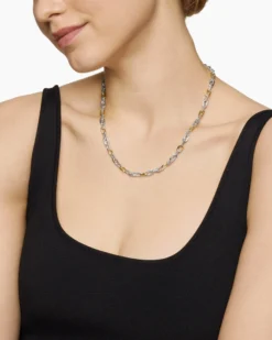 DY Madison® Chain Necklace Sterling Silver with 18K Yellow Gold, 5.5mm