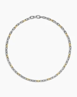 DY Madison® Chain Necklace Sterling Silver with 18K Yellow Gold, 5.5mm