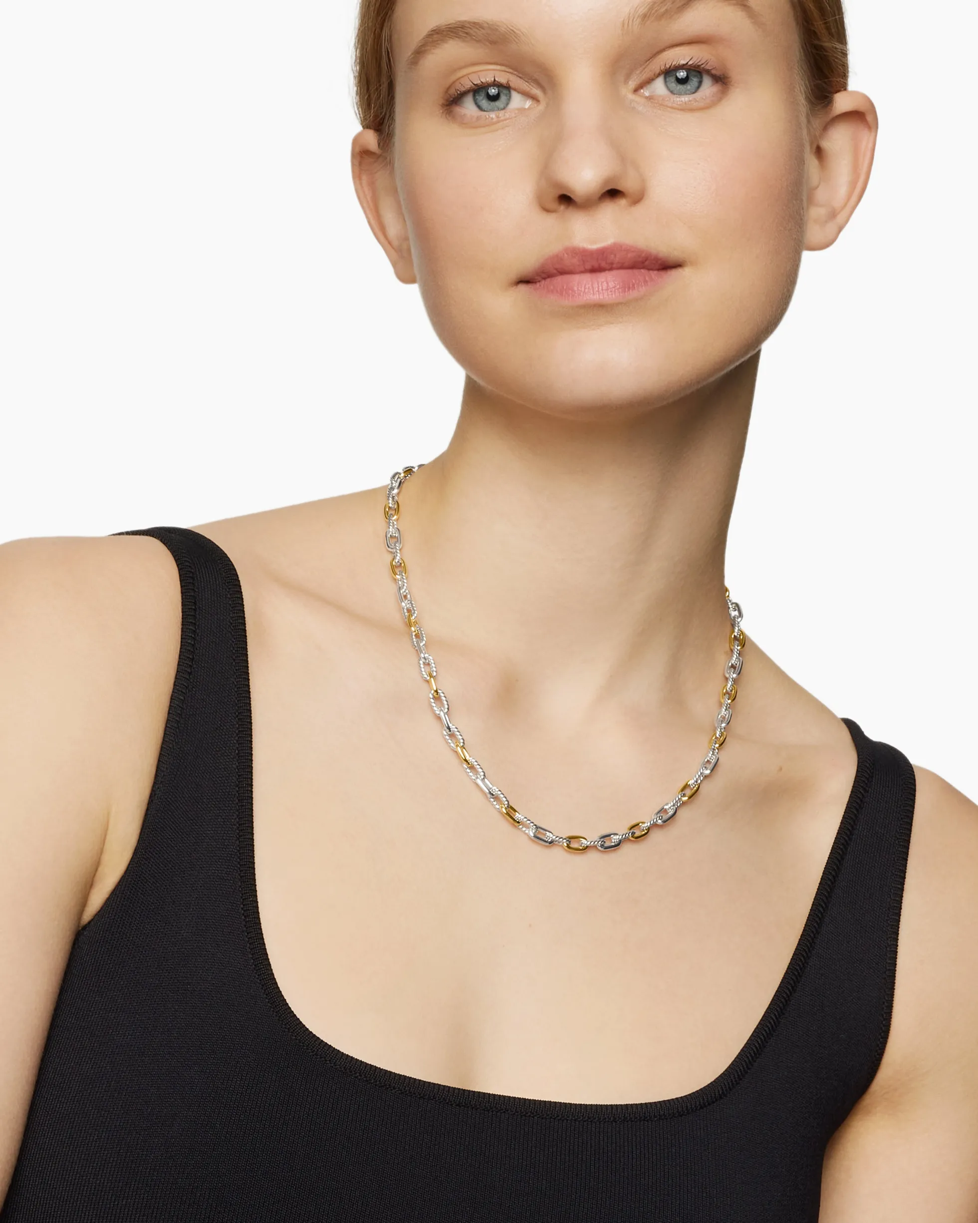 DY Madison® Chain Necklace Sterling Silver with 18K Yellow Gold, 5.5mm