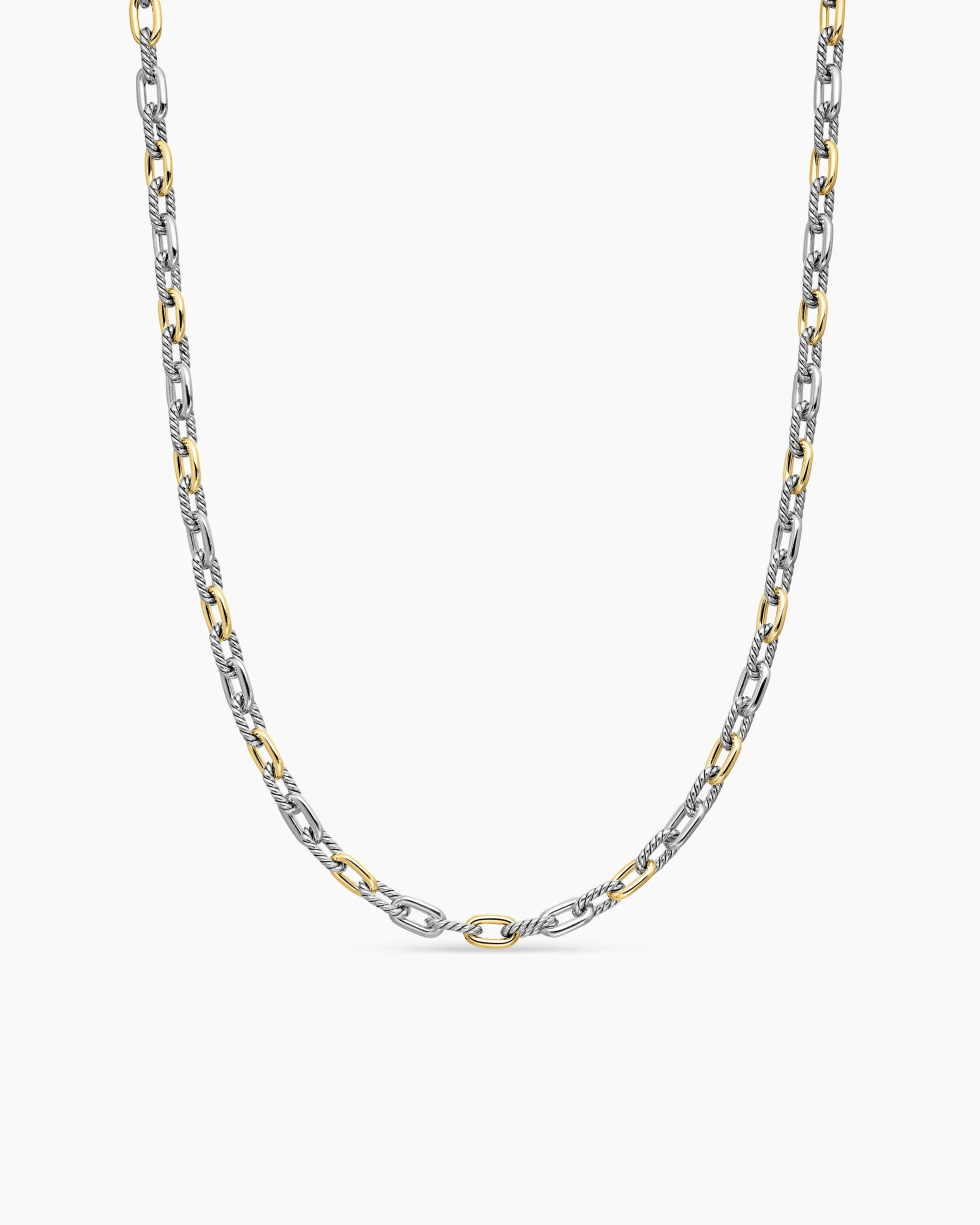 DY Madison® Chain Necklace Sterling Silver with 18K Yellow Gold, 5.5mm