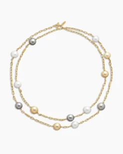 DY Madison® Color Pearl Necklace 18K Yellow Gold with Pearls, 6.2mm