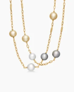 DY Madison® Color Pearl Necklace 18K Yellow Gold with Pearls, 6.2mm