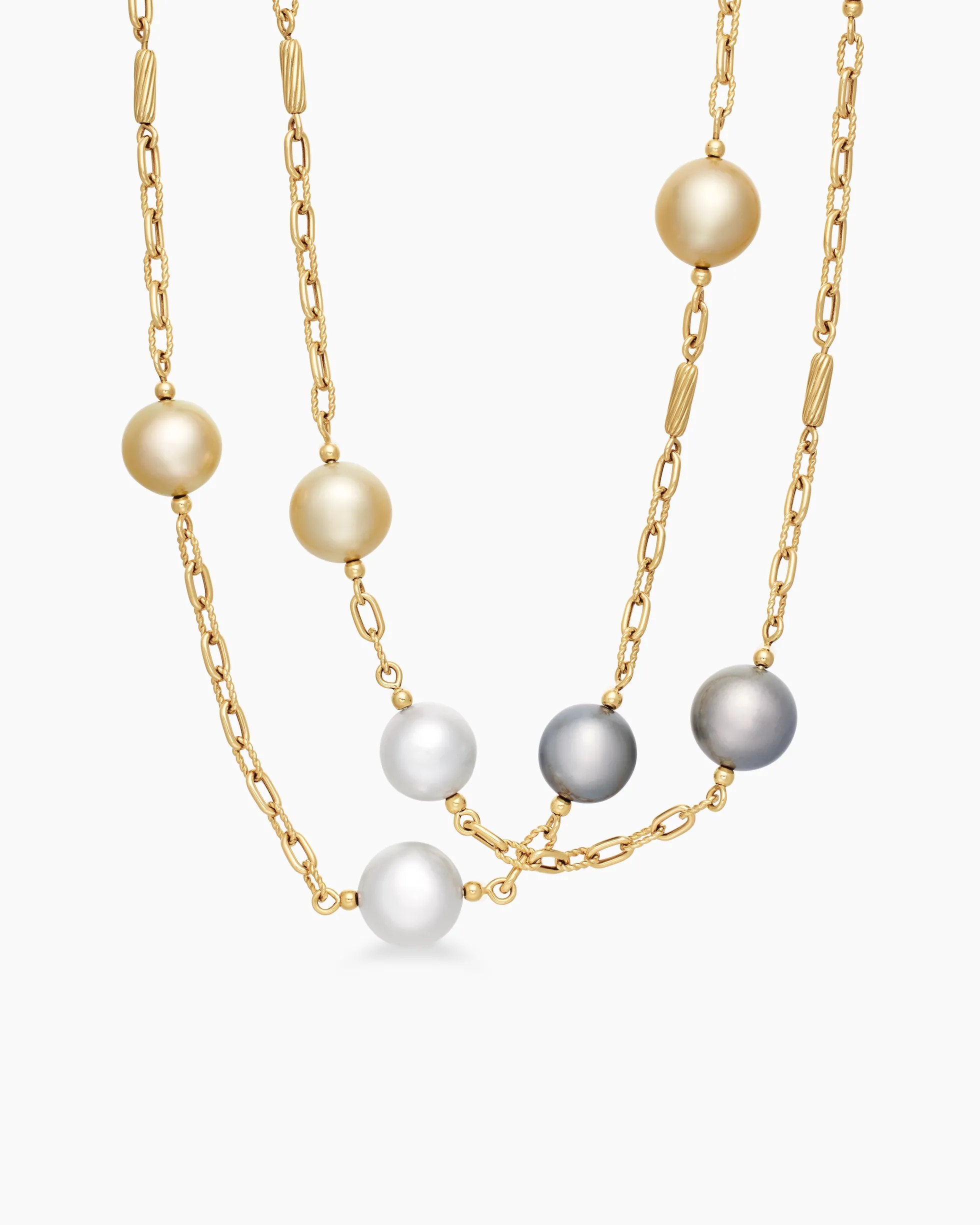 DY Madison® Color Pearl Necklace 18K Yellow Gold with Pearls, 6.2mm